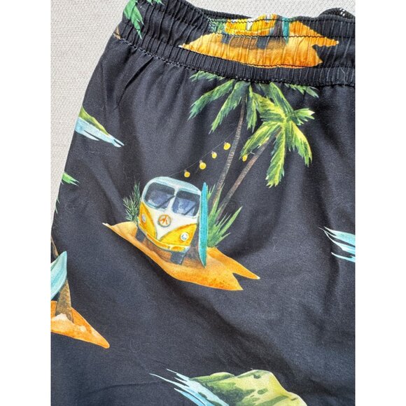 Spicy Tuna Mens Swim Trunks Swimwear Size S Black Tropical Beach Summer Casual - Picture 13 of 13